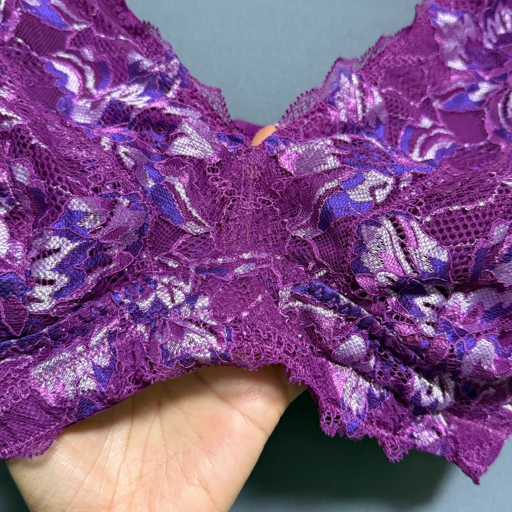 Cosabella Bralette Bra XS Purple Floral Lace Coquette Balletcore Romantic Fairy - Picture 5 of 16